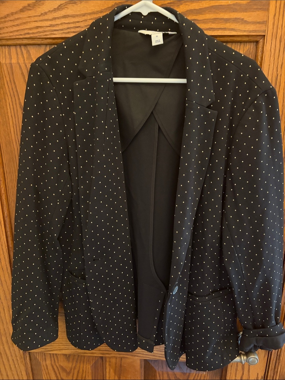 Old Navy Black Polka Dot Blazer